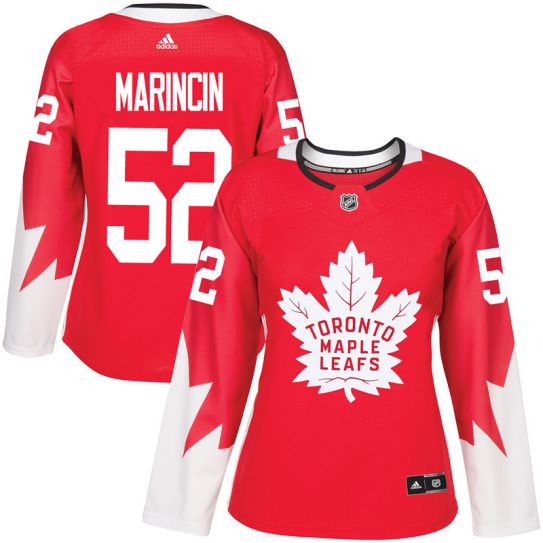 2017 NHL Toronto Maple Leafs women #52 Martin Marincin red jersey->->Women Jersey